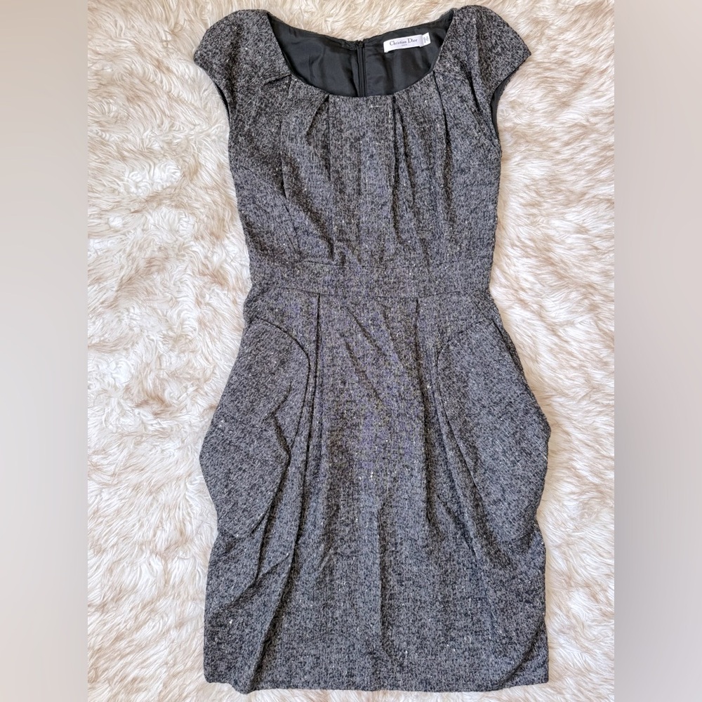 Christian Dior Gray Wool Dress